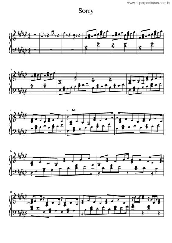Partitura da música Sorry v.11
