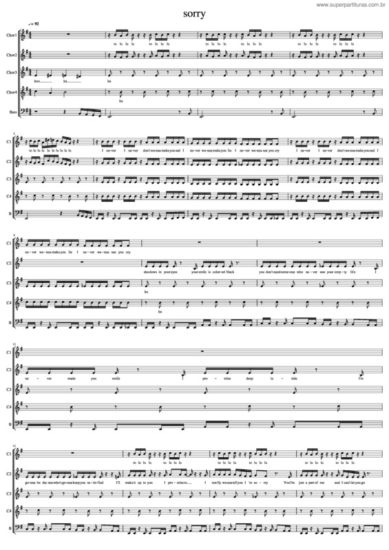 Partitura da música Sorry v.13