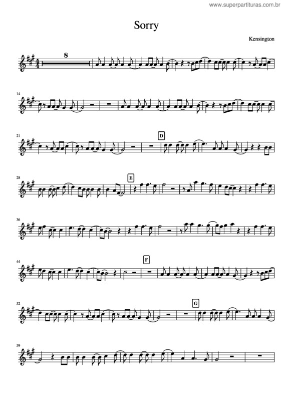 Partitura da música Sorry v.7