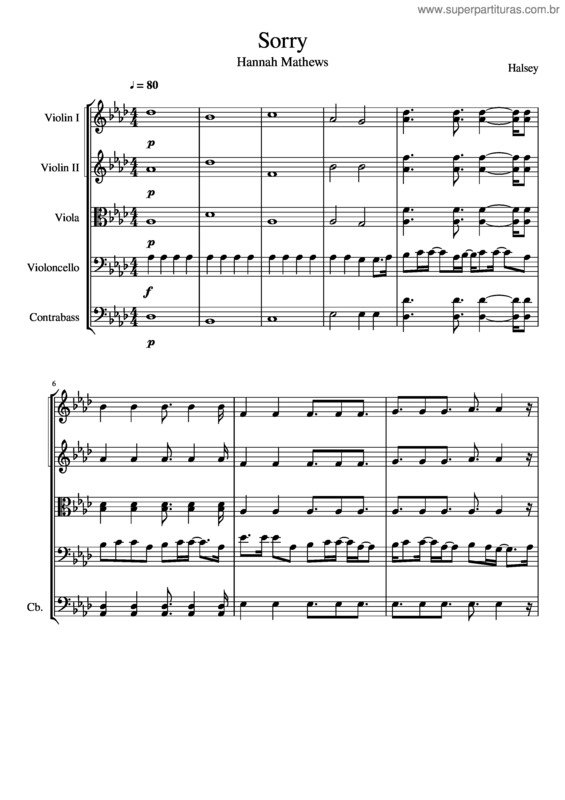 Partitura da música Sorry v.8