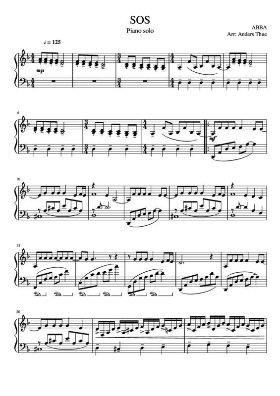 Partitura da música SOS v.5