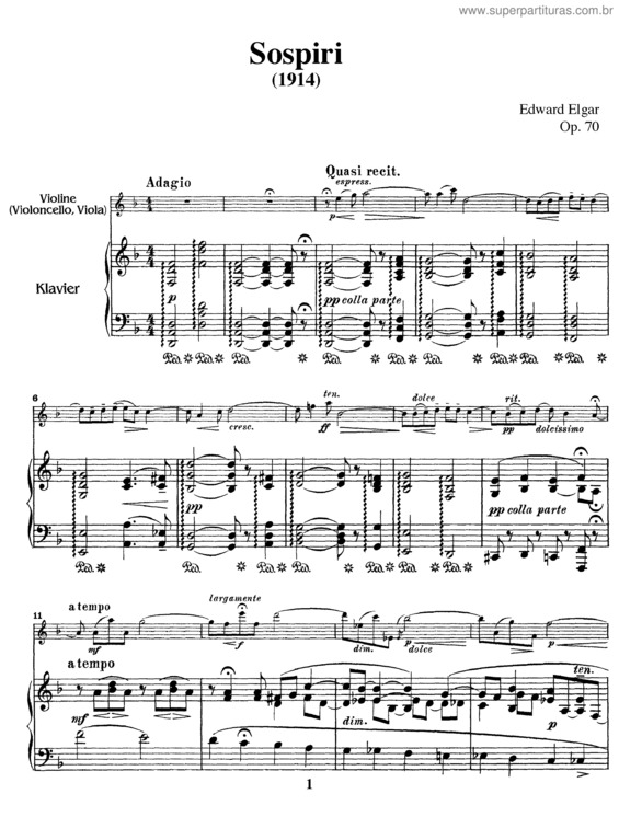 Partitura da música Sospiri