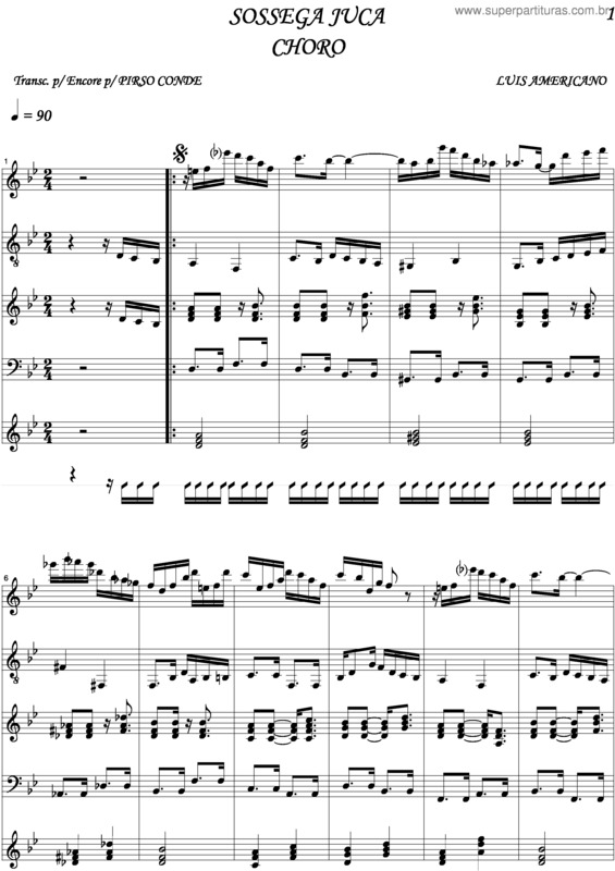 Partitura da música Sossega Juca v.3