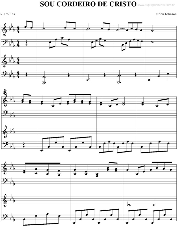 Partitura da música Sou Cordeiro de Cristo