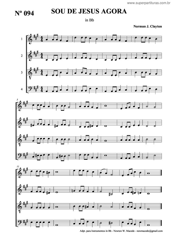 Partitura da música Sou De Jesus Agora v.2