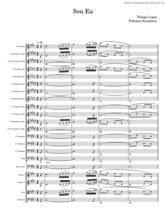 Partitura da música Sou Eu v.2