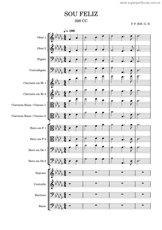 Partitura da música Sou Feliz Com Canto