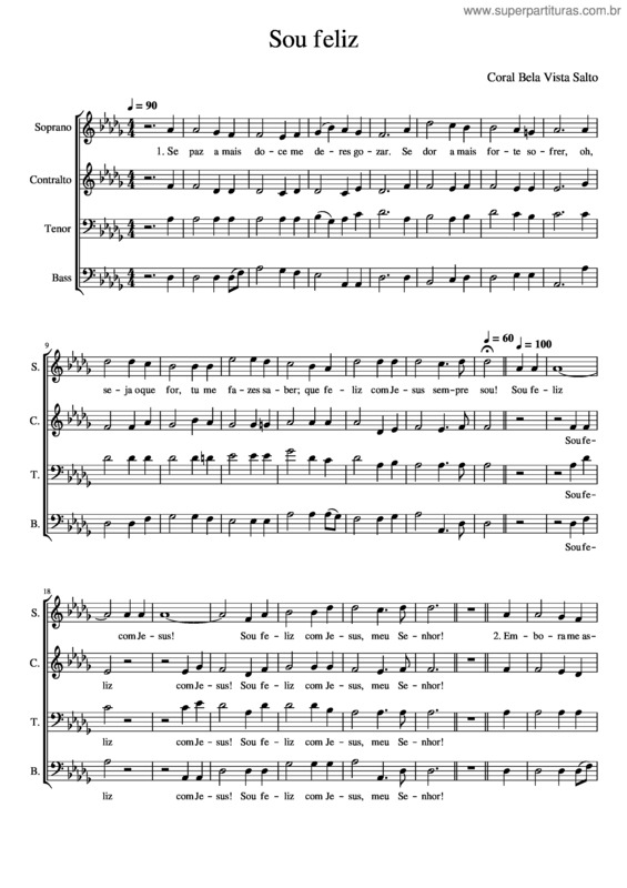 Partitura da música Sou Feliz Com Jesus – Hinário Adventista Sou Feliz Com Jesus –  Sou Feliz