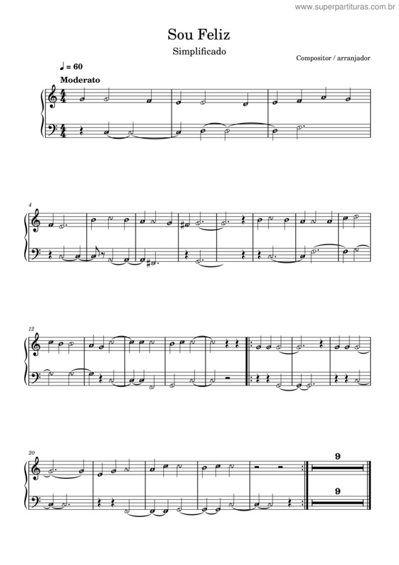 Partitura da música Sou Feliz Com Jesus – Hinário Adventista Sou Feliz