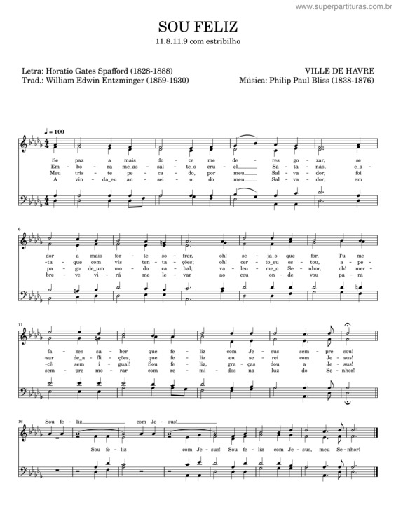 Partitura da música Sou Feliz Com Jesus v.12