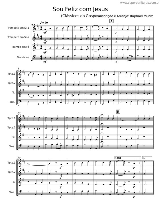 Partitura da música Sou Feliz Com Jesus v.13
