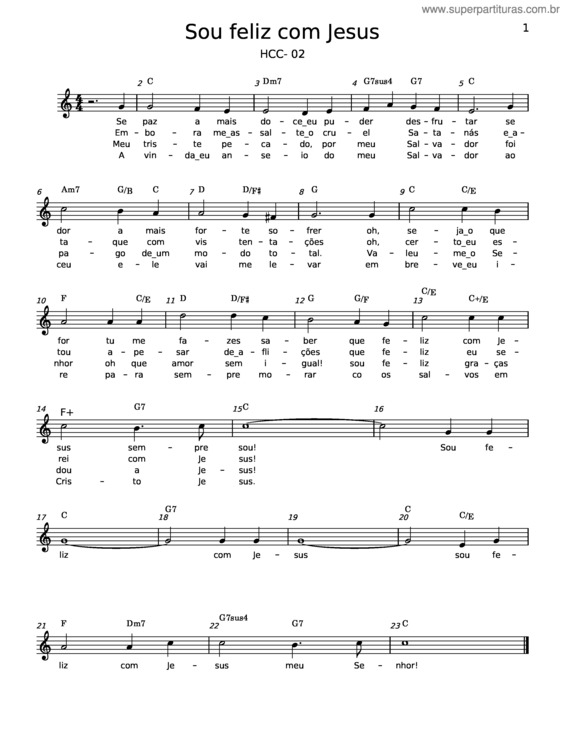 Partitura da música Sou Feliz Com Jesus v.14