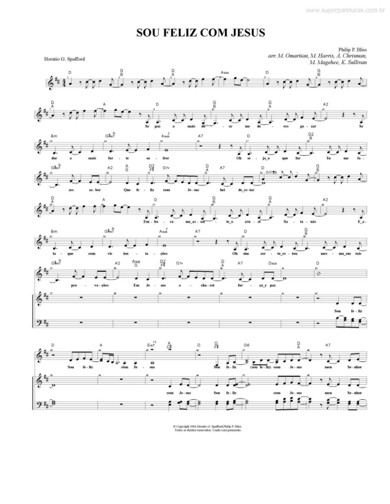 Partitura da música Sou Feliz com Jesus v.2