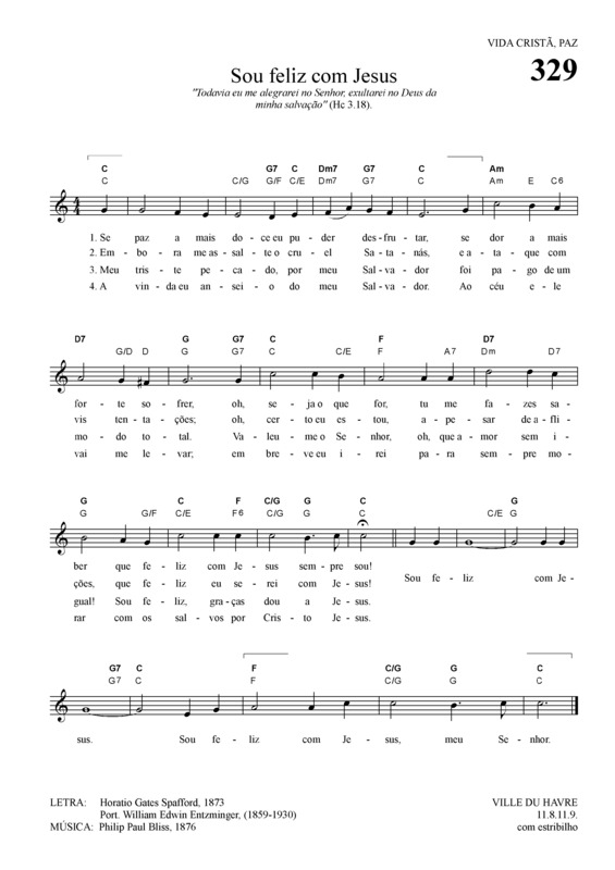 Partitura da música Sou Feliz Com Jesus v.3