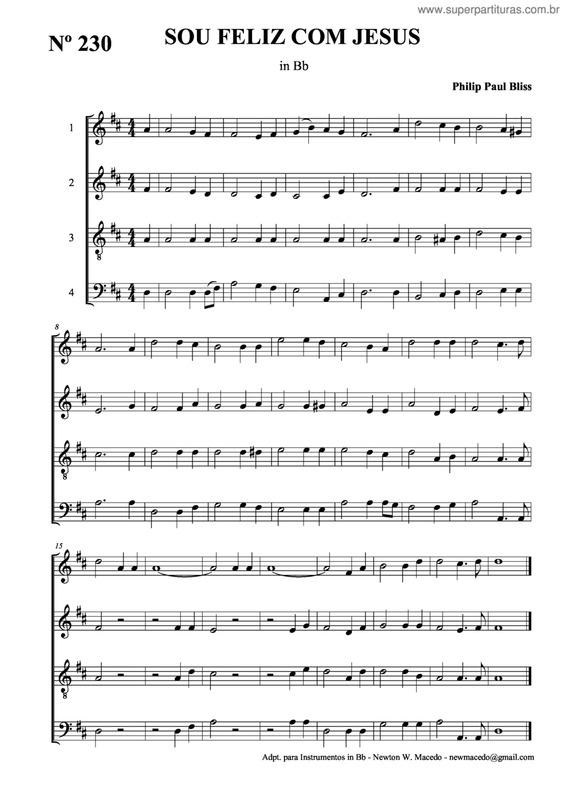 Partitura da música Sou Feliz Com Jesus v.5