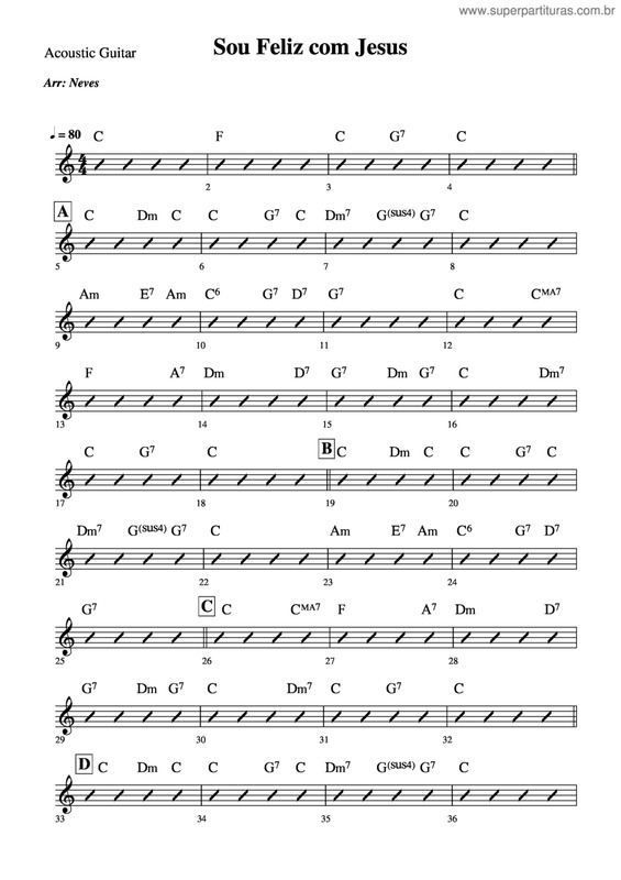Partitura da música Sou Feliz Com Jesus v.6