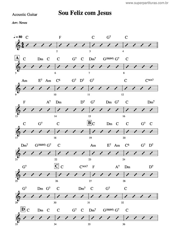 Partitura da música Sou Feliz Com Jesus v.6