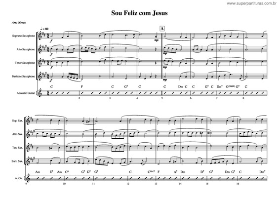 Partitura da música Sou Feliz Com Jesus v.9