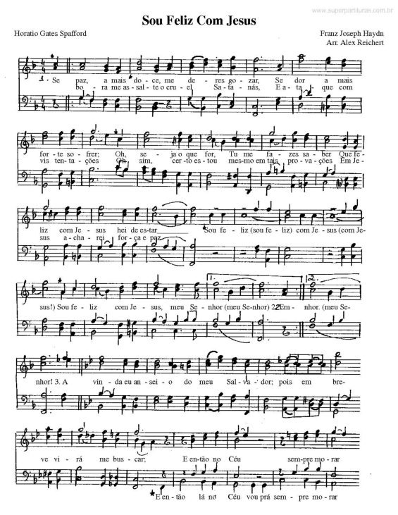 Partitura da música Sou Feliz com Jesus