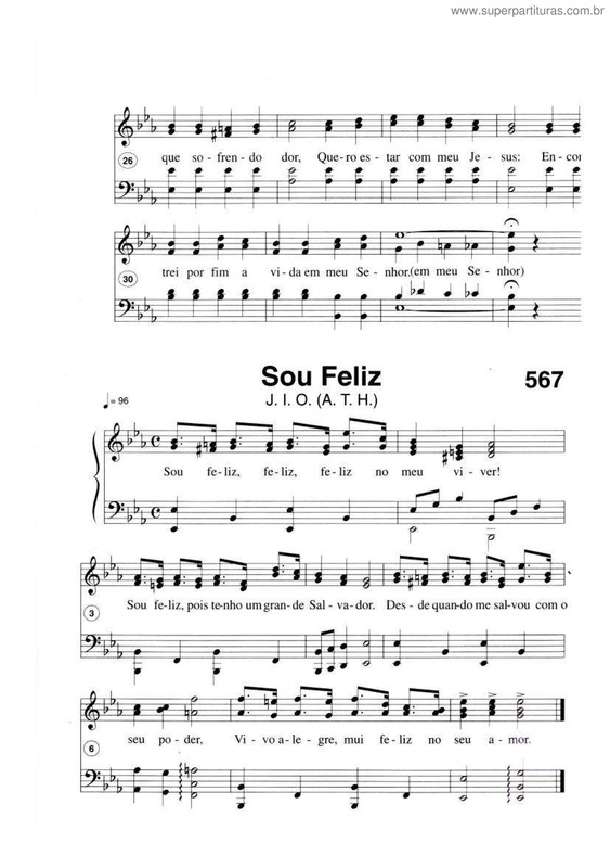 Partitura da música Sou Feliz v.4