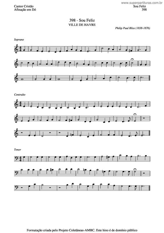 Partitura da música Sou Feliz v.5