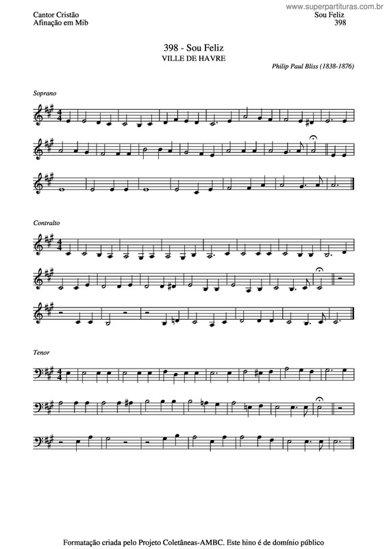 Partitura da música Sou Feliz v.7