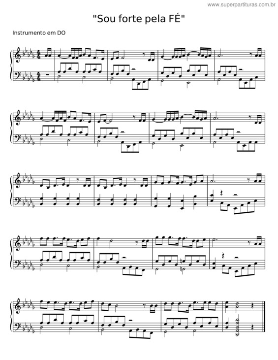 Partitura da música Sou Forte Pela Fé