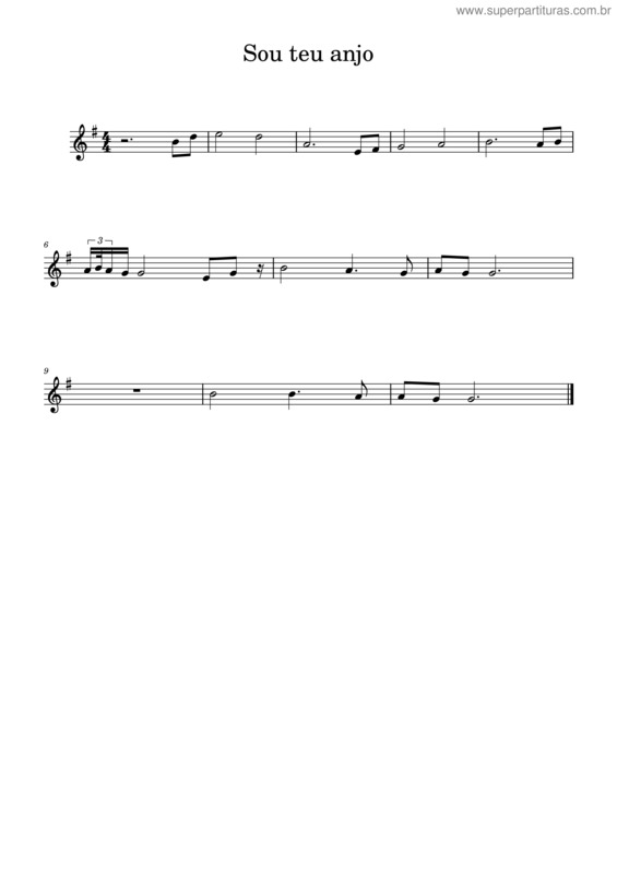 Partitura da música Sou Teu Anjo v.2