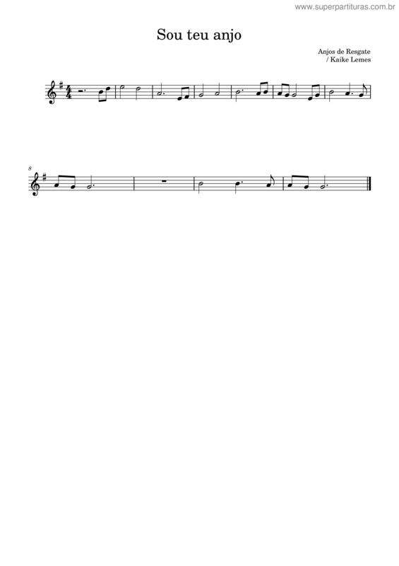 Partitura da música Sou Teu Anjo v.3
