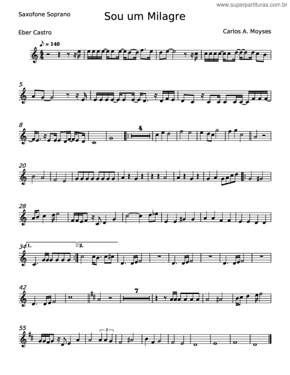 Partitura da música Sou Um Milagre – Voz Da Verdade v.3