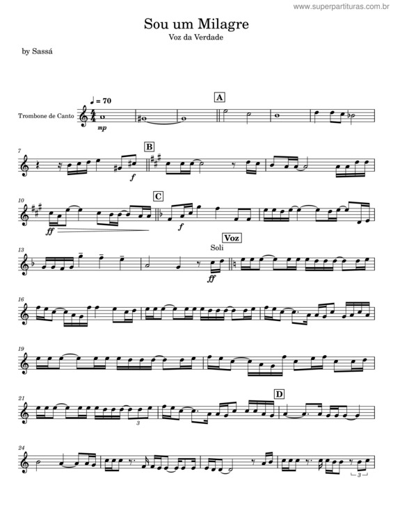 Partitura da música Sou Um Milagre v.3