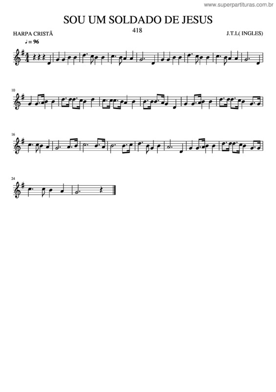 Partitura da música Sou Um Soldado De Jesus