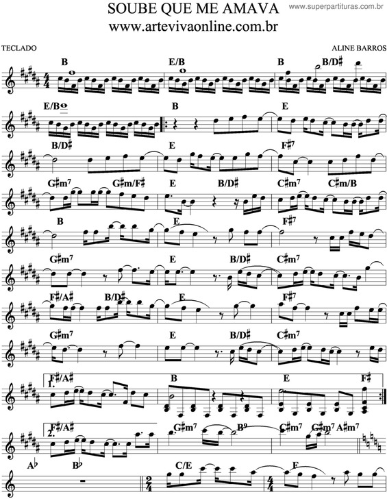 Partitura da música Soube Que Me Amava v.5