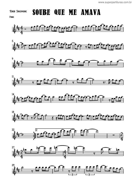 Partitura da música Soube Que Me Amava v.6