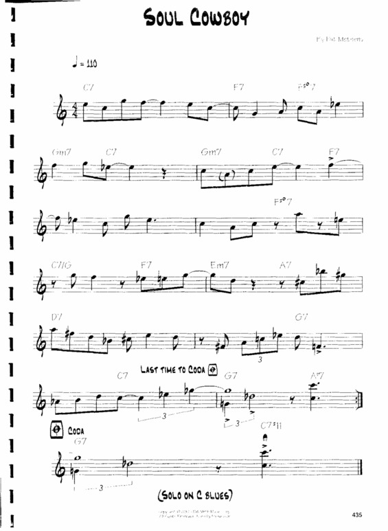 Partitura da música Soul Cowboy