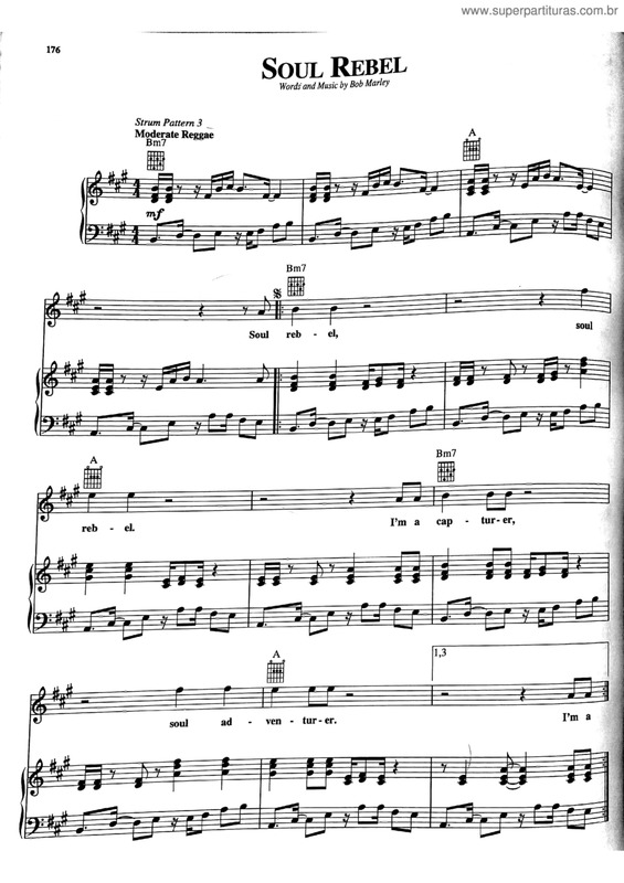 Partitura da música Soul Rebel