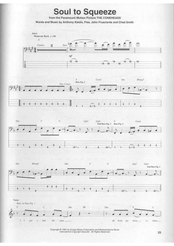 Partitura da música Soul to Squeeze