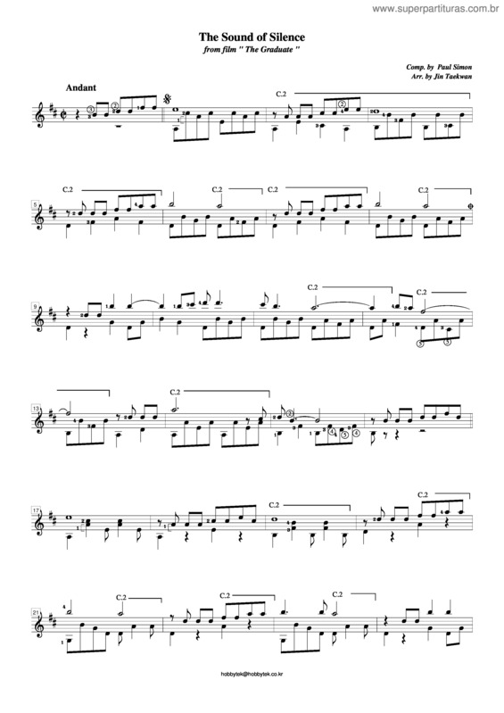 Partitura da música Sound Of Silence