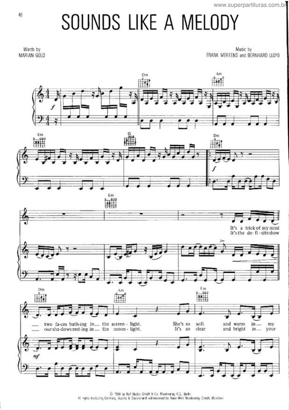 Partitura da música Sounds Like A Melody