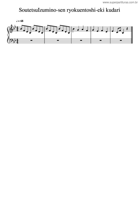 Partitura da música Soutetsuizumino-Sen Ryokuentoshi-Eki Kudari