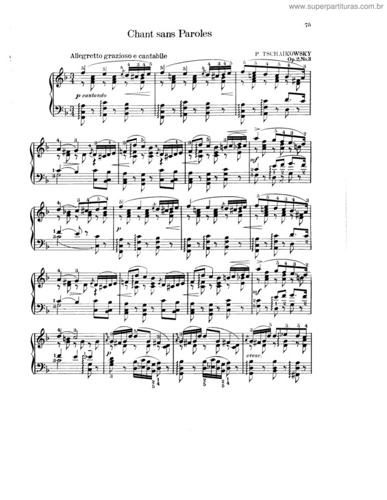 Partitura da música Souvenir de Hapsal