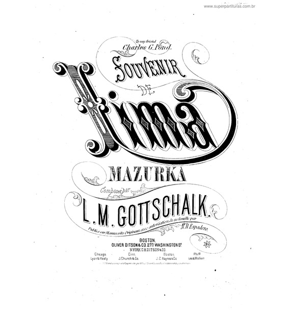 Partitura da música Souvenir de Lima