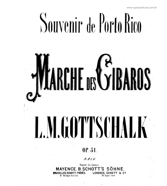 Partitura da música Souvenir de Porto-Rico