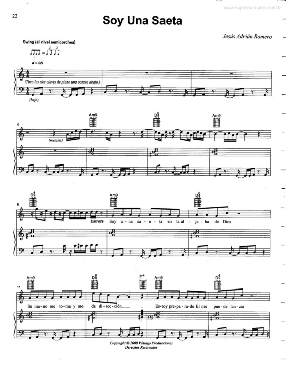 Partitura da música Soy Una Saeta