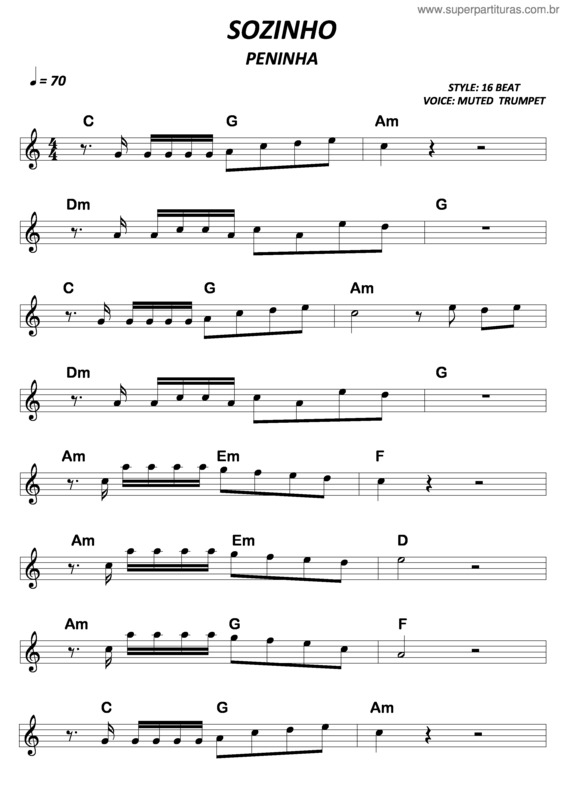 Partitura da música Sozinho v.11
