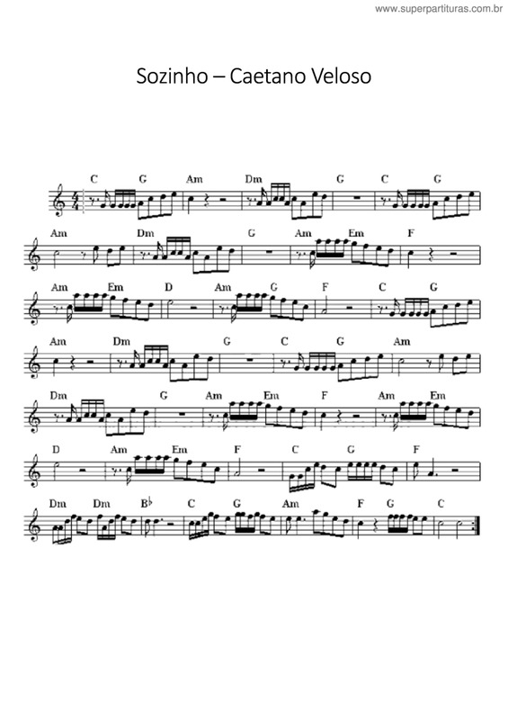 Partitura da música Sozinho V.7