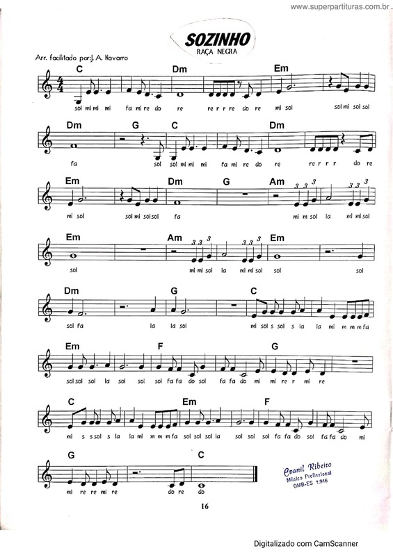 Partitura da música Sozinho v.9