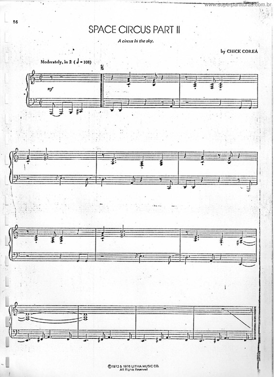 Partitura da música Space Circus, Part II