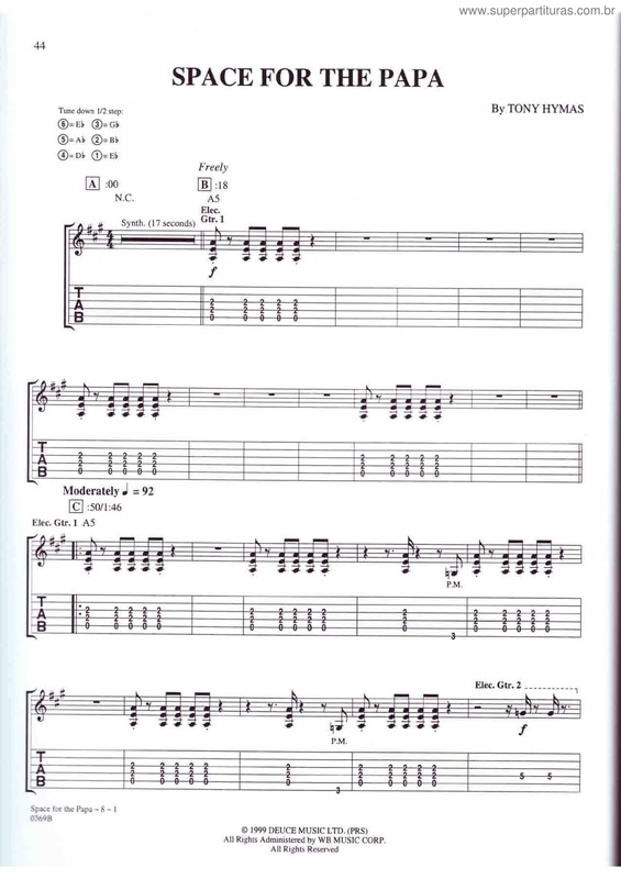 Partitura da música Space for the Papa