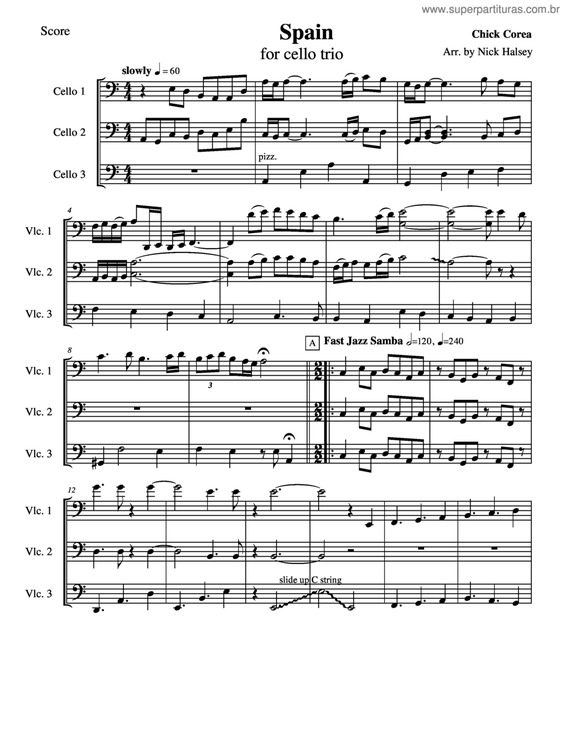 Partitura da música Spain